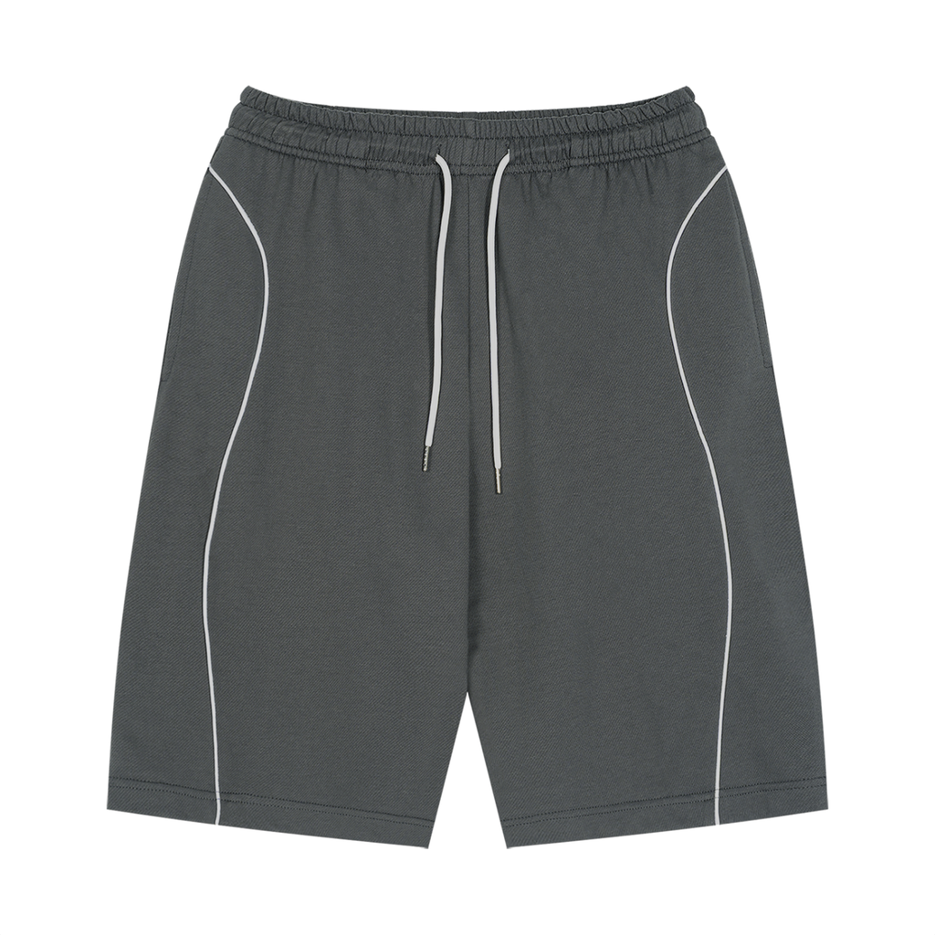 Unisex Piping Drawstring Shorts