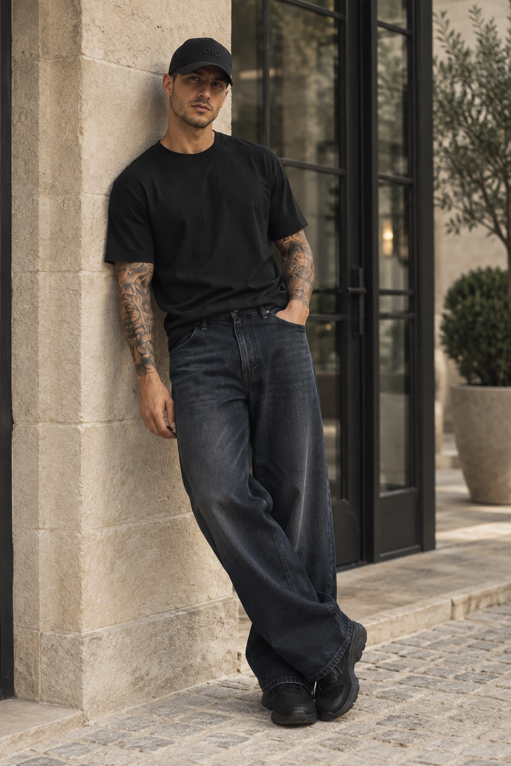 Men's Loose Fit Wide Leg Jeans